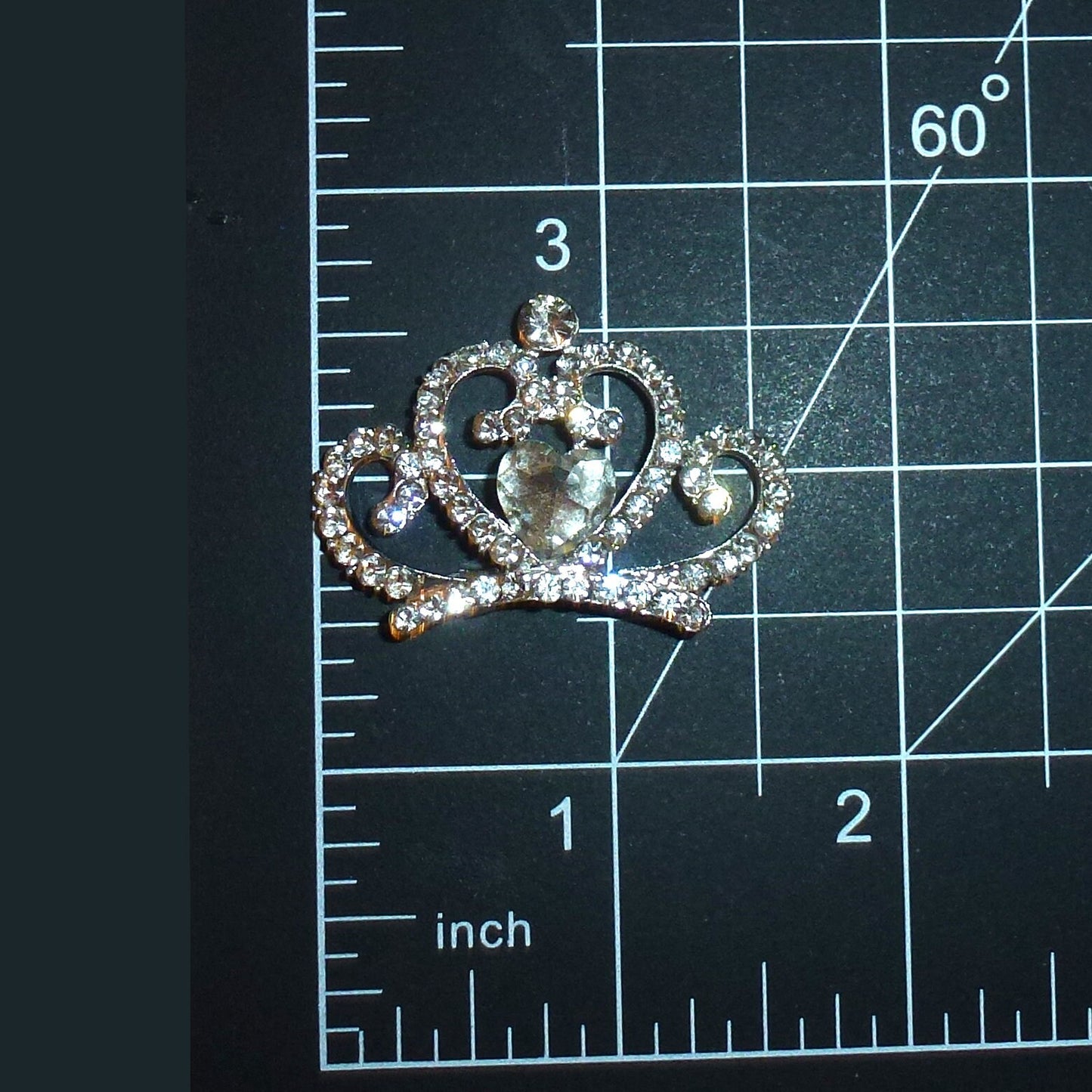 Puppy Bows sweetheart tiara rhinestone pet hair barrette 1.5" (RB4A)