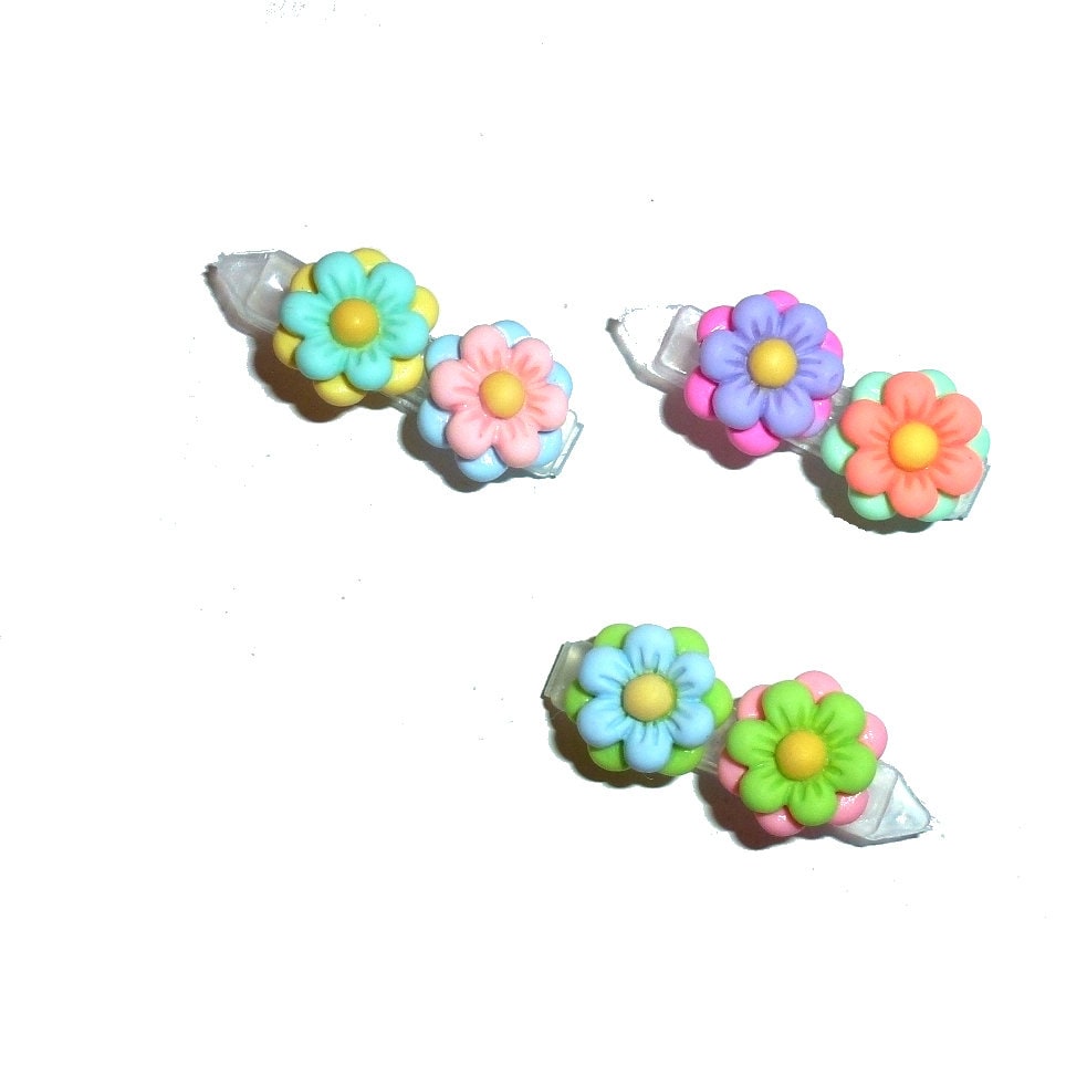 Puppy Bows mixed colors daisy plastic puppy clips pet hair bow barrettes or bands (fb207AB)