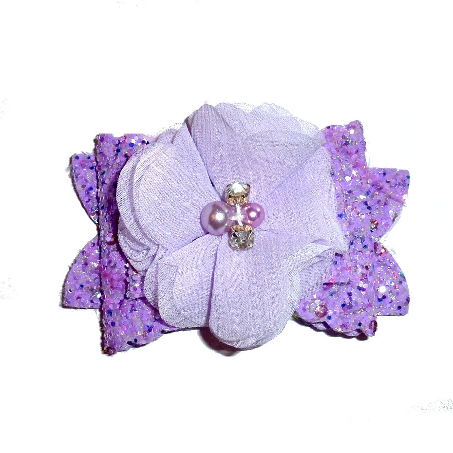 Puppy bows neck strap or purple glitter BIG DOG glitter collar slide pet hair bow with plastic ball clip barrette or latex bands (fb146b)