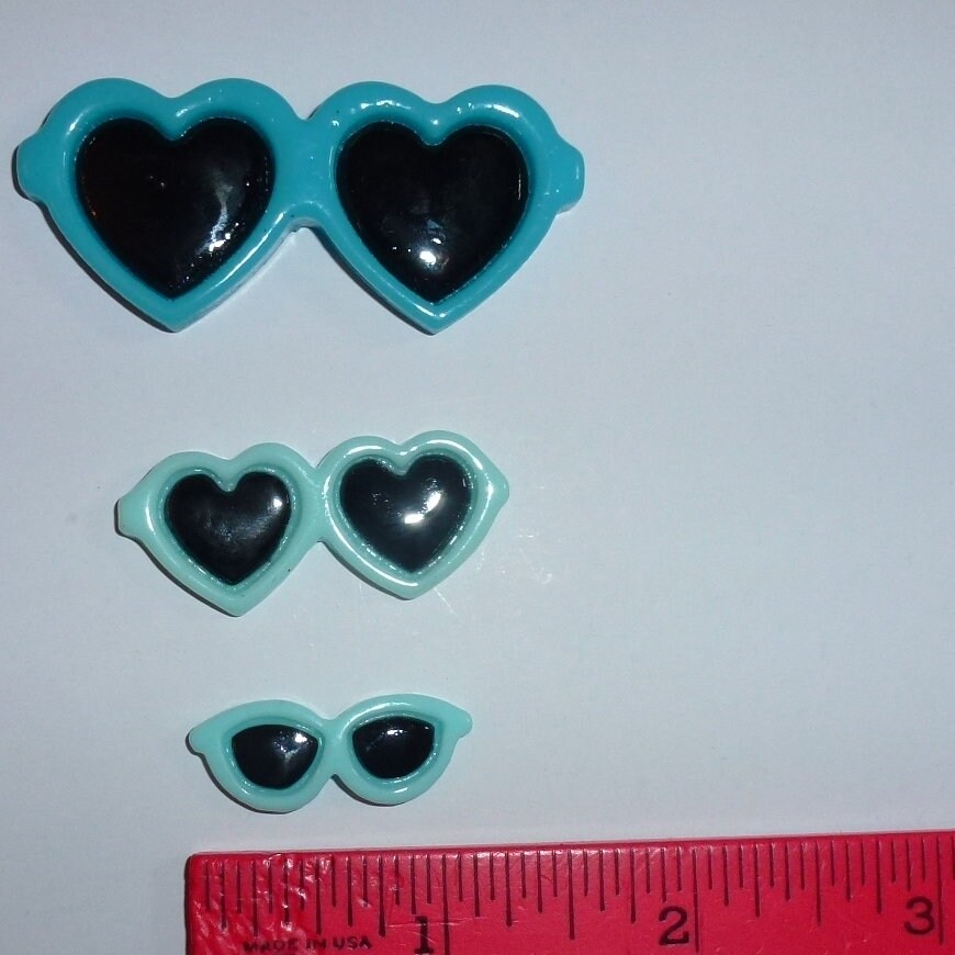 Puppy Bows ~ Tiny 1" heart style Dog bow sunglasses pet hair barrette clip
