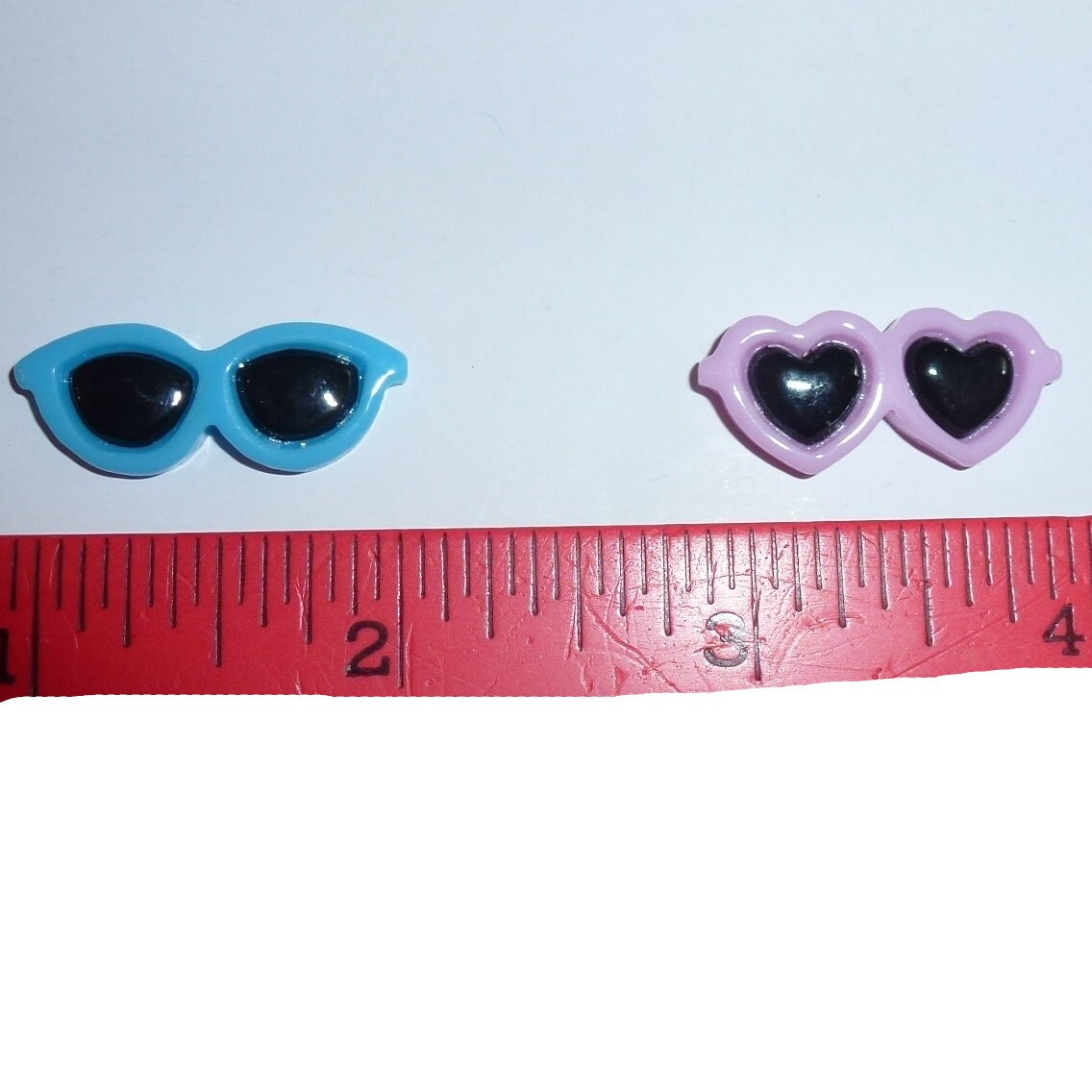 Puppy Bows ~ Tiny 1" heart style Dog bow sunglasses pet hair barrette clip