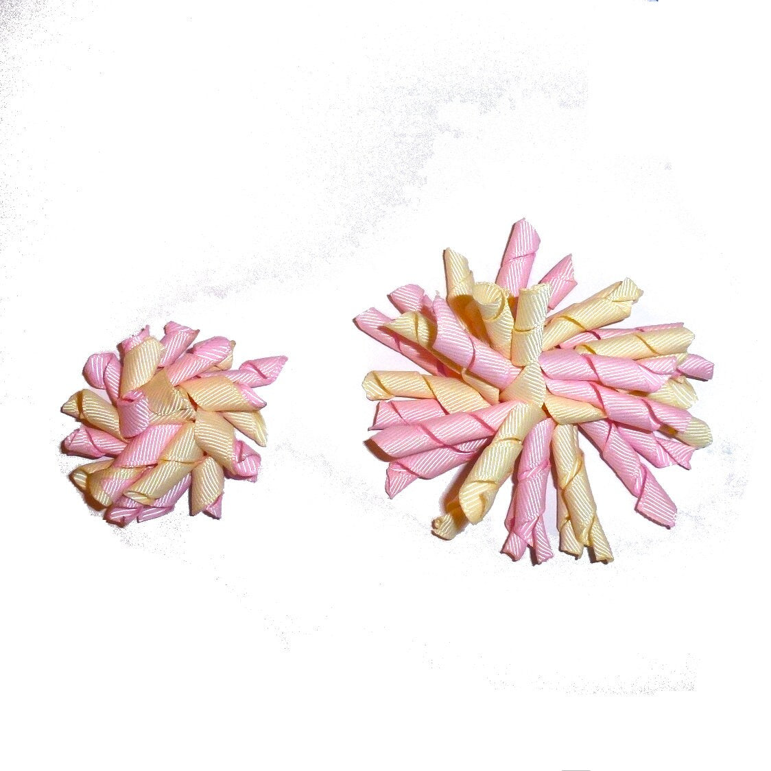 Puppy Bows ~ Pink/yellow hair bow or dog collar slide accessory pink purple multicolor korker hearts pet bow barrette