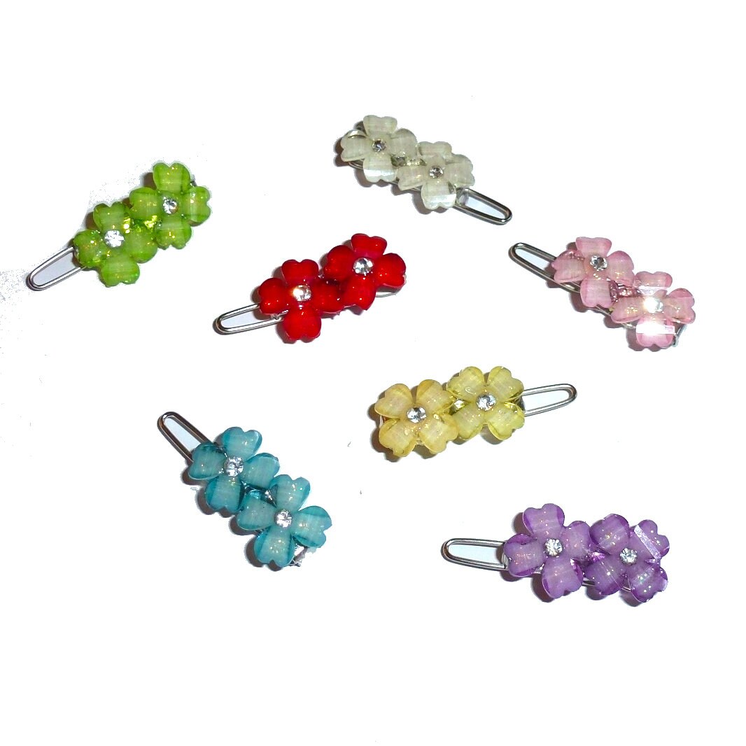 Dog wee super tiny sakura flower pet hair barrette clip (rb97)