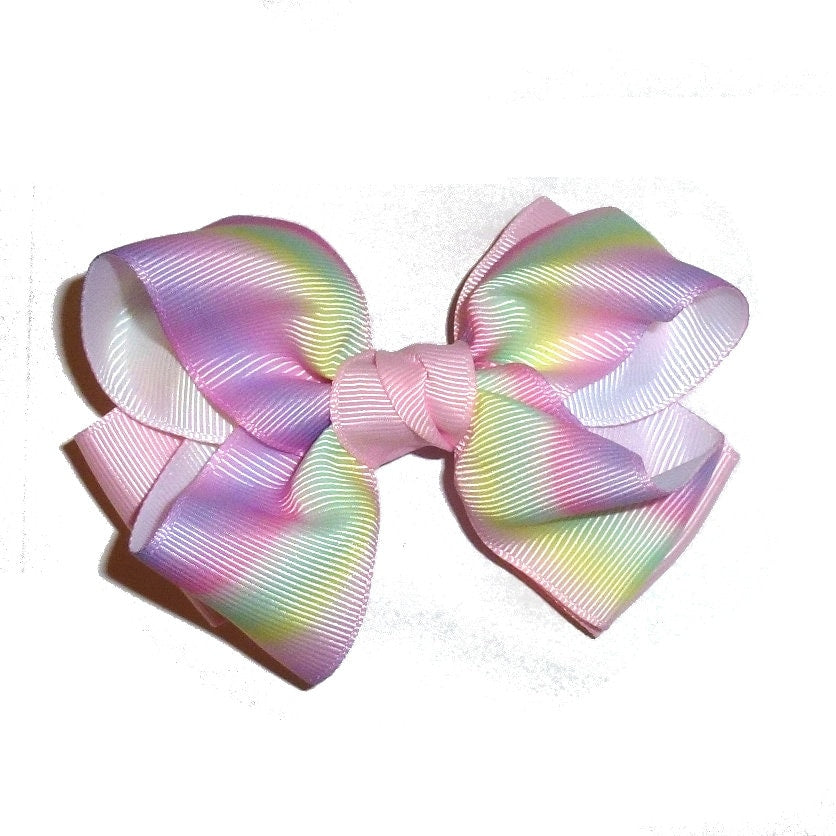 Puppy Bows ~ BIG bow tie dye 4" dog hair bow or collar slide bands or clip (fb512)
