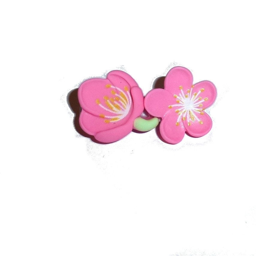 Puppy Bows ~ Japanese sakura flower pink barrette clip pet hair bow (fb152a)
