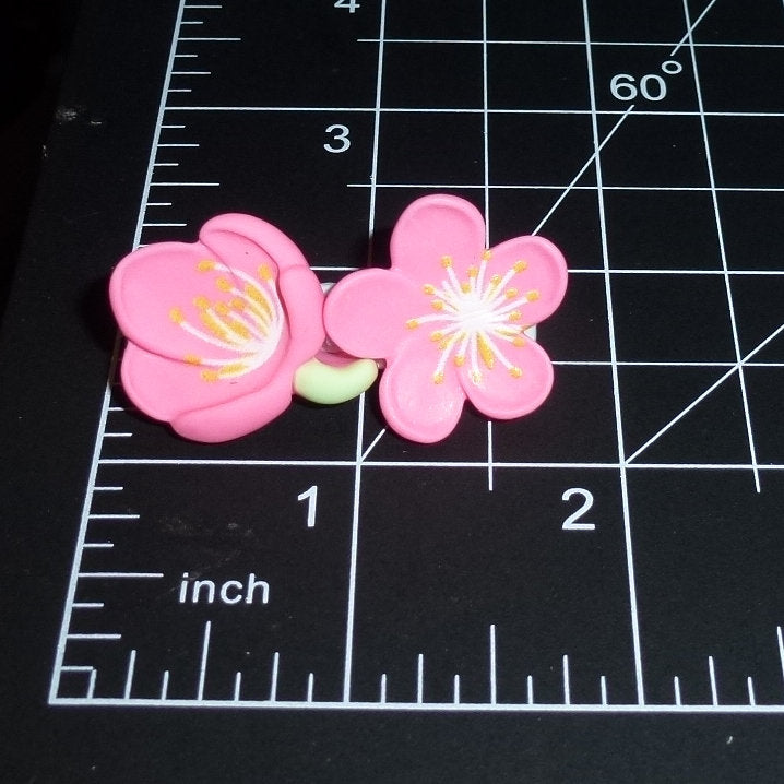 Puppy Bows ~ Japanese sakura flower pink barrette clip pet hair bow (fb152a)