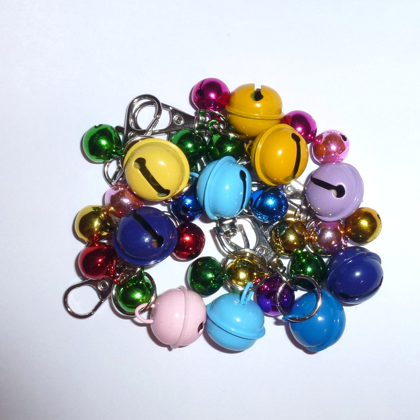 Puppy Bows ~ Dog cat collar jingle bells charm accessory clip 3 sizes