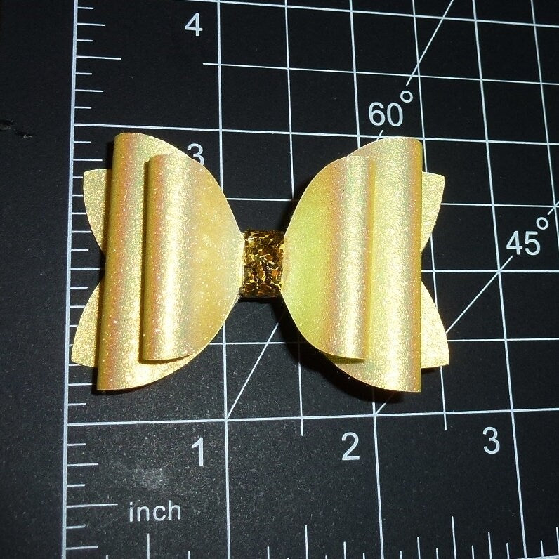 Fanciful Autumn fall yellow orange glitter bows dog barrette or bands pet hair bow - (br1A)