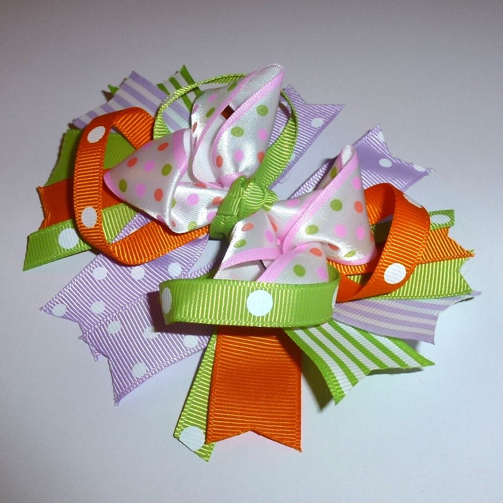 Puppy Bows ~ Easter spring dots dog collar slide flower barrette hair accessory ~USA seller (dc36)