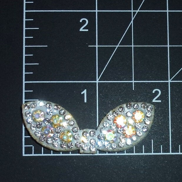 Puppy Bows ~ rhinestone pearl bowknots small under 1" pet hair bow - (fb404)
