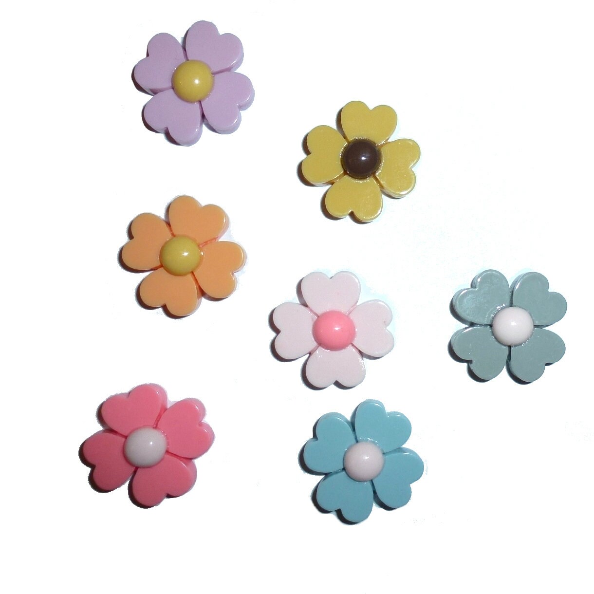 Puppy Bows ~ Four leaf clover heart edge 1" flower barrette clip pet hair bow (fb233a)