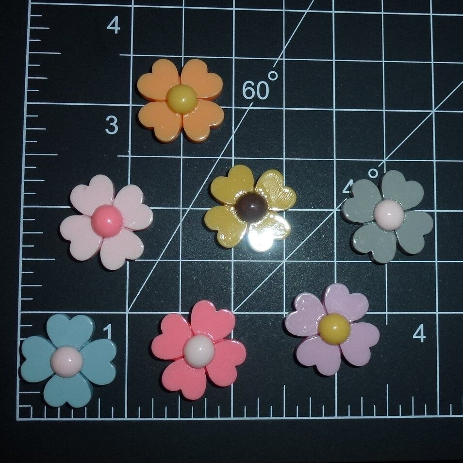 Puppy Bows ~ Four leaf clover heart edge 1" flower barrette clip pet hair bow (fb233a)