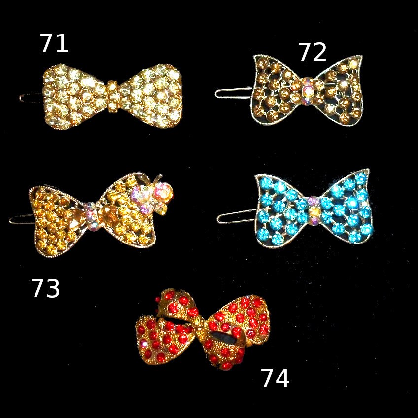 Puppy Bows ~ LARGE DOGS rhinestone tiara crown styles 68-78 barrette pink or red jewelry ~USA seller