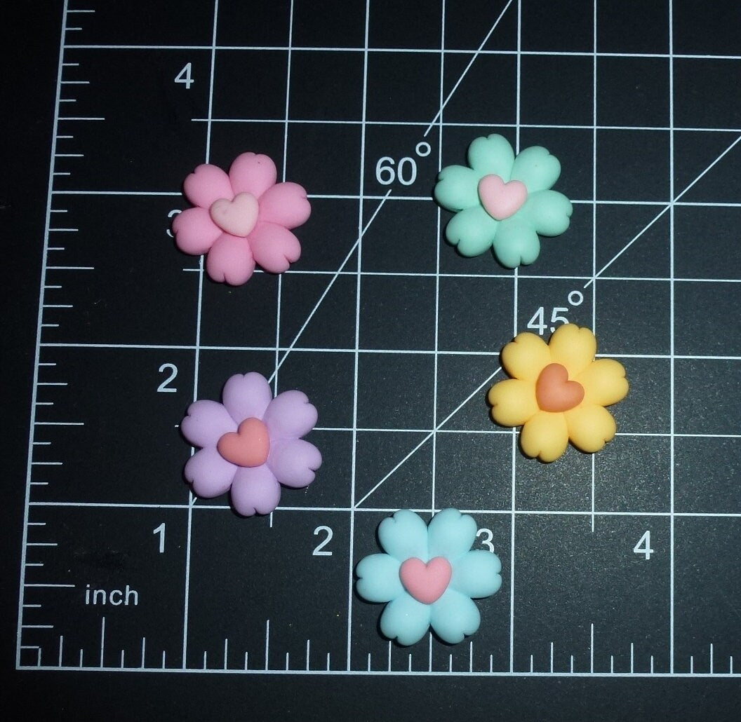 Puppy Dog Bows ~ cute daisy heart flower pet hair bow barrettes or bands (fb6a)