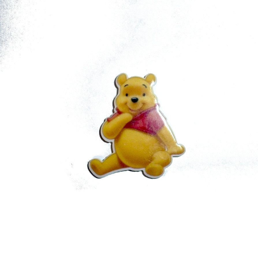 Puppy Dog Bows ~ Fun Winnie The Pooh on a plastic puppy clips pet hair bow barrettes or bands (fb207U)