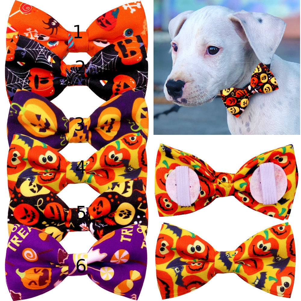 Puppy Bows ~ Halloween bow tie dog collar slide bowtie accessory OR large dog hair bowknot (dc15)