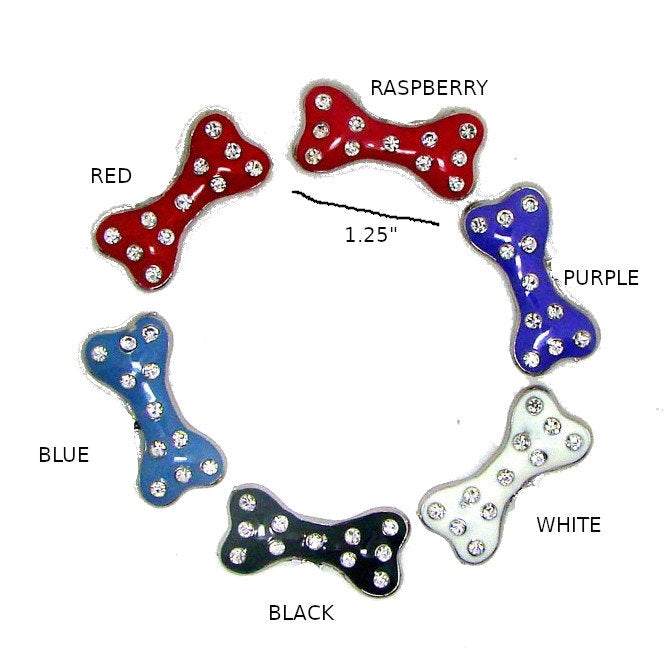 Puppy Bows ~Dog bone pet hair barrette clip bow or collar charm 6 COLORS! (rb71)~USA seller