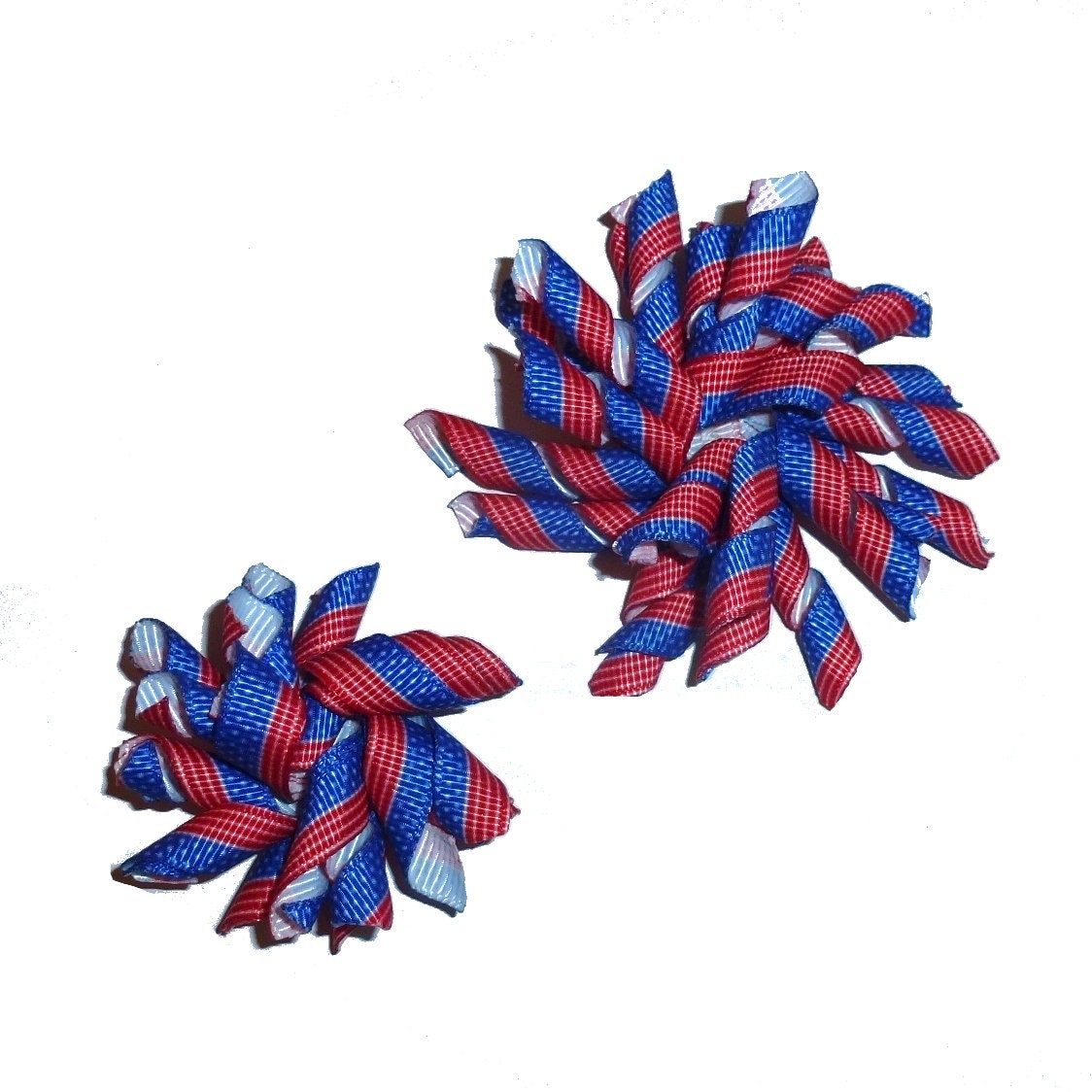 Puppy Bows multi color stripes Korker loop collar slide 4" dog bow 2" pet hair clip barrette or latex bands (fb120)