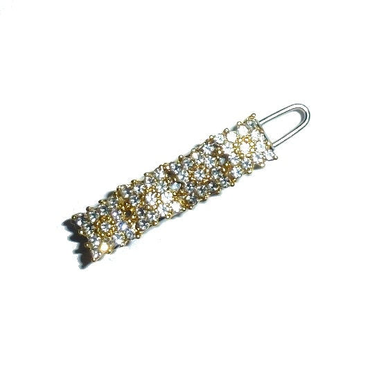 Tiny gold crystal bar set rhinestone crown dog bow pet hair clip topknot barrette