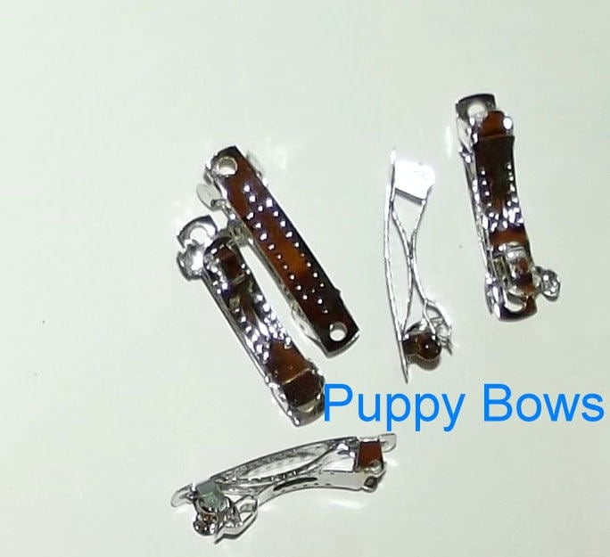 Dog hair bows DIY LOT craft supplies 30mm french barrette clip hairpins