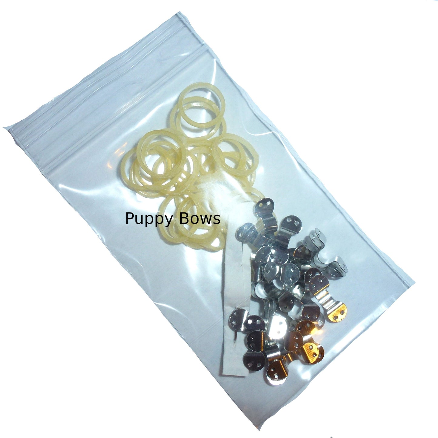 Puppy bows ~ craft items bow making supplies tiny diy metal hook for latex bands