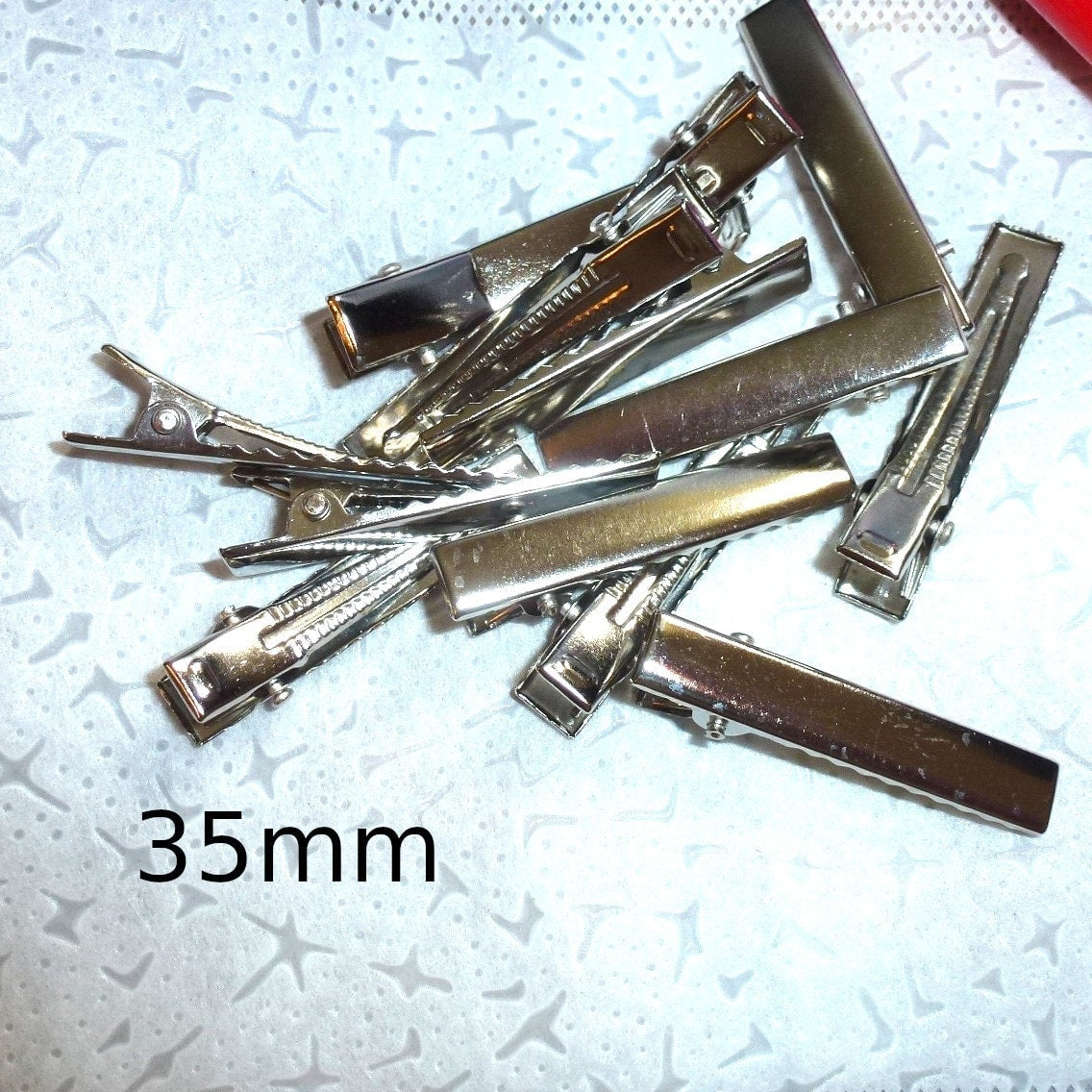 Craft items dog bow making supplies 35mm hair diy silver flat top alligator metal clip rectangle