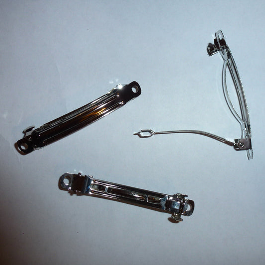 Puppy bows ~ craft items dog bow making supplies 60mm hair diy silver  french barrette clip blanks findings