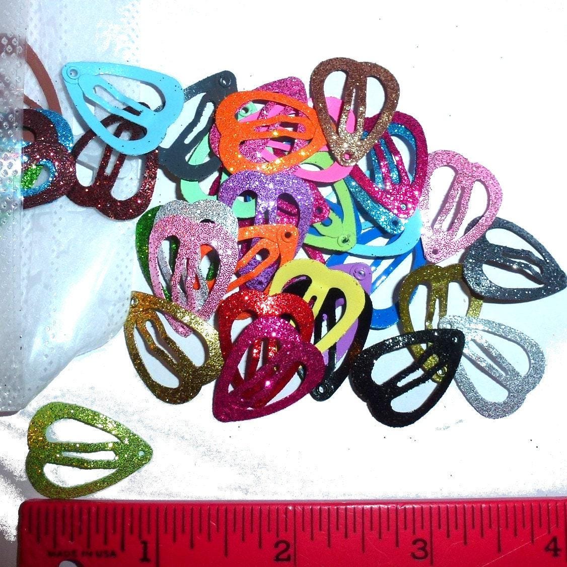 Puppy bows ~ barrette snap clip pretty colors tiny glitter hearts shape bow pet hairclip (fb13)