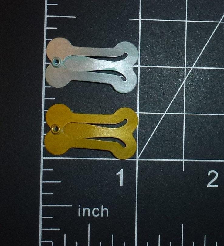 Puppy bows ~ barrette snap clip gold or silver 10 dog bone shape bow pet hairclip (fb15a)