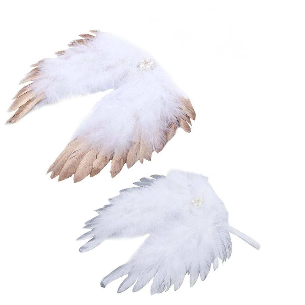 Christmas angel wings for dogs white and silver white and gold dog costume feather smaller fit 5lb - 15lb