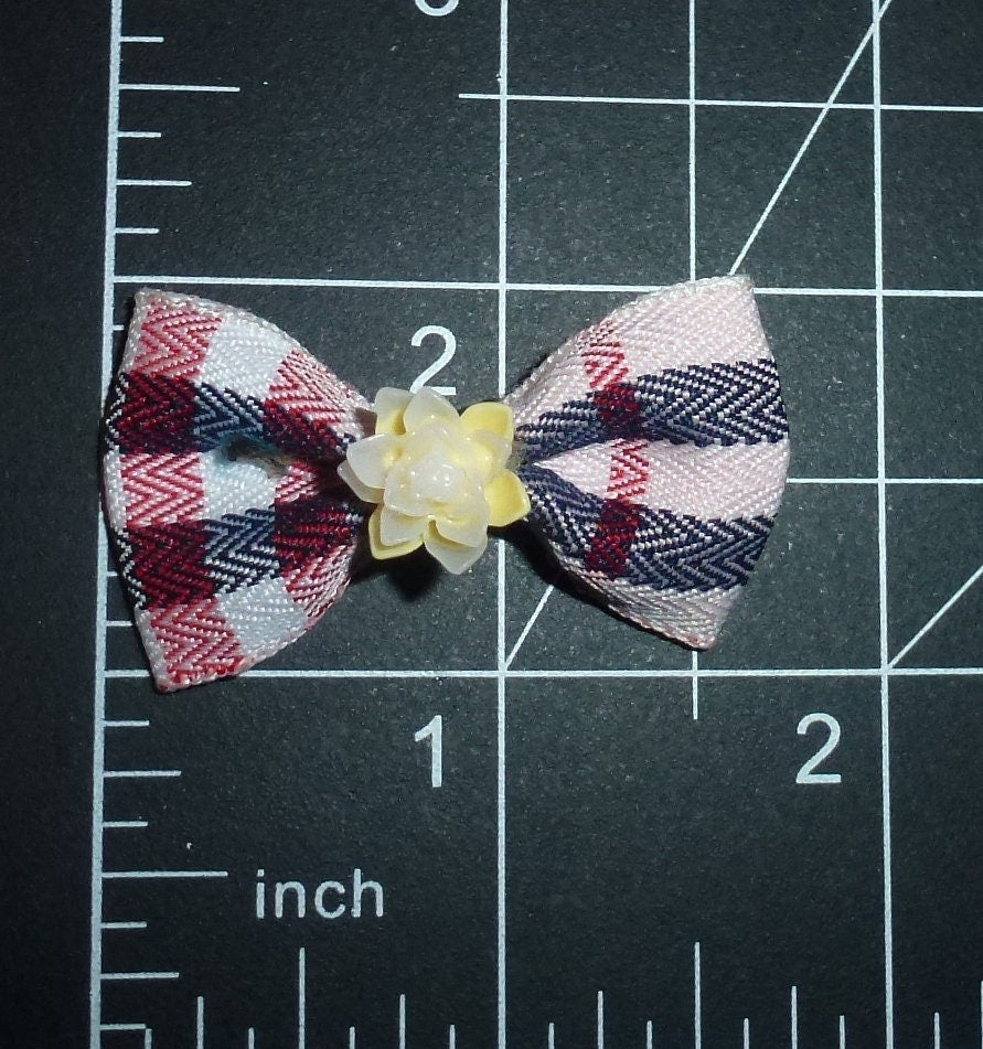 Dog Bow Barrettes small for girls pink flower 6 pieces pet hair grooming bows (FB416H)