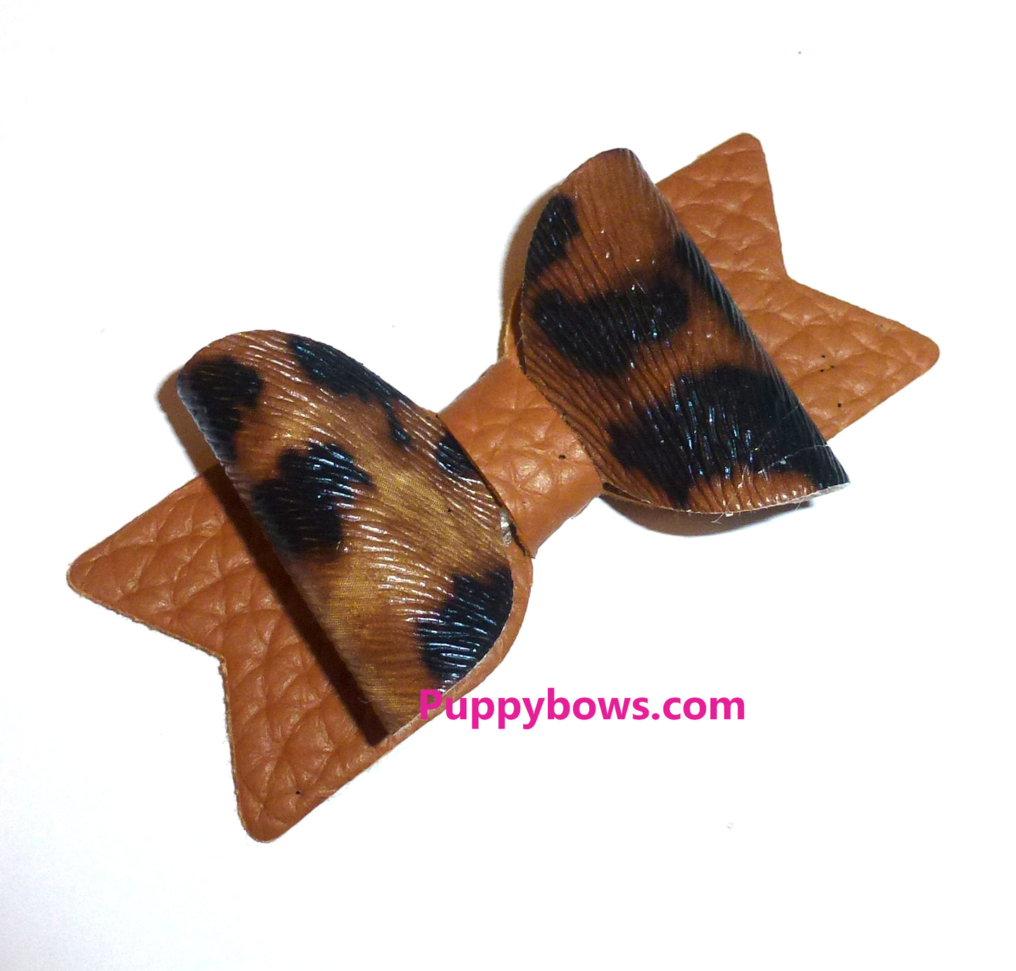 Puppy Bows brown black animal print 2" boy dog hair bow