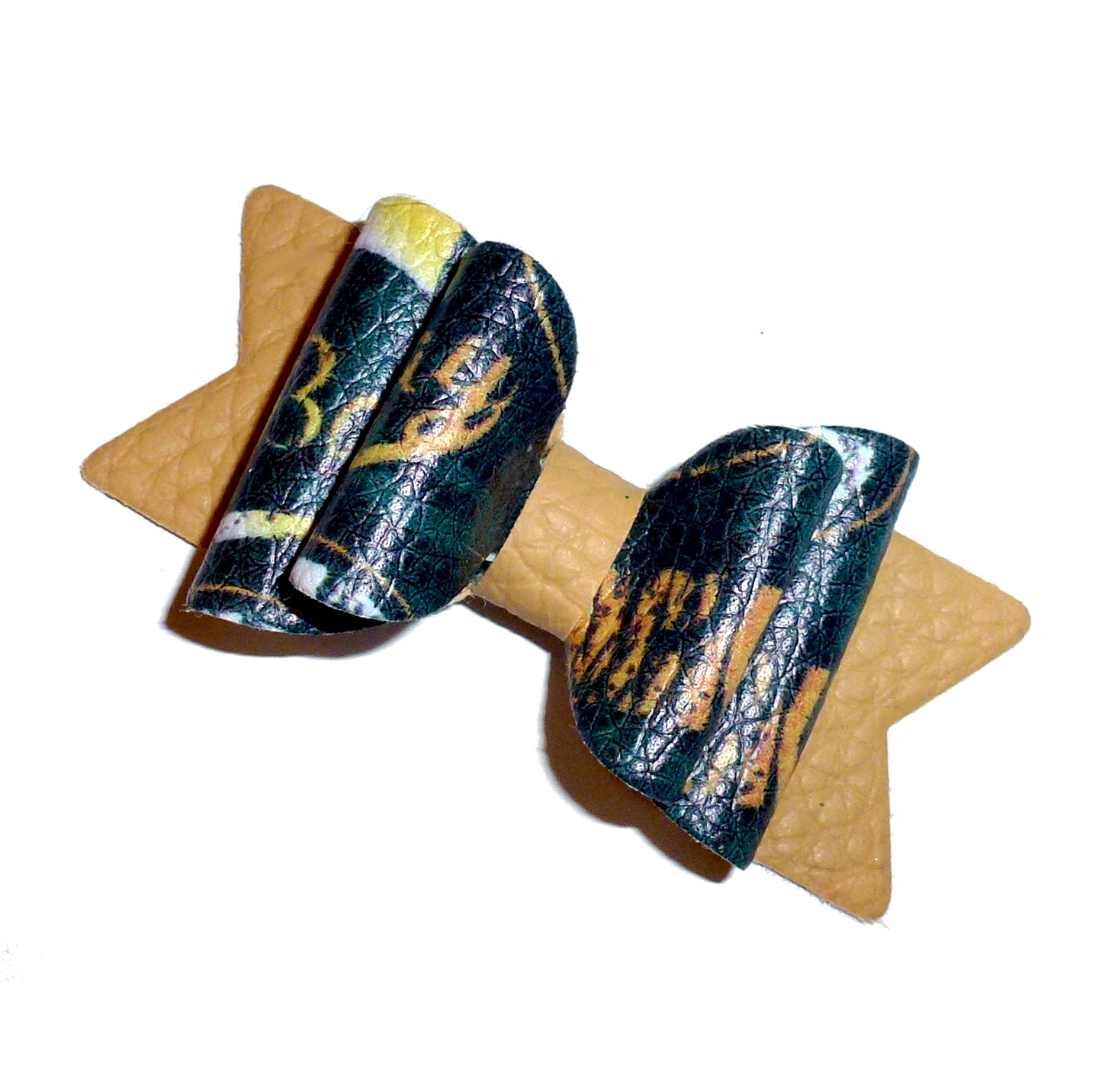 Puppy Bows Green bay packers 2.5" green gold dog hair bow