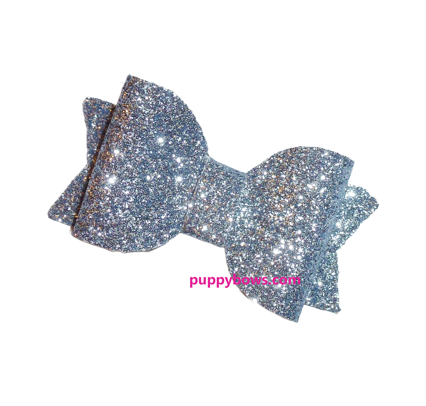 Puppy Bows stardust blue 2" glitter boy dog hair bow