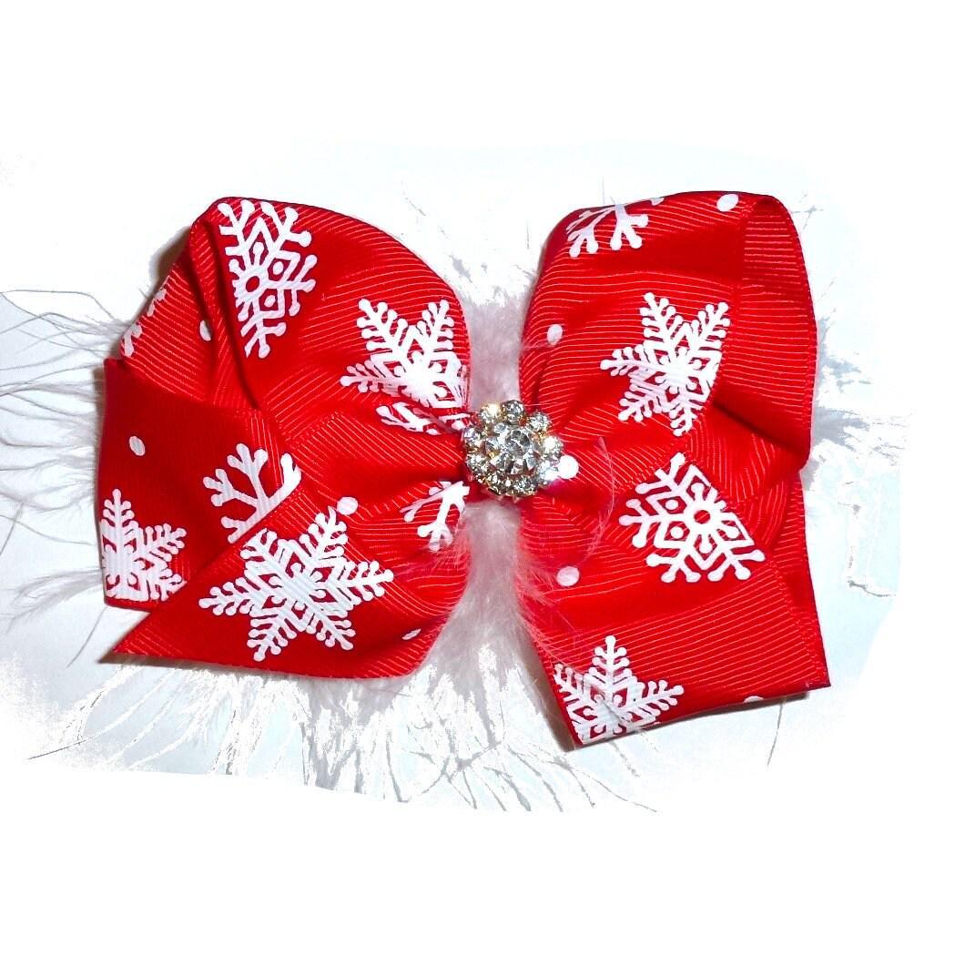 Dog bow christmas collar slide flower red white feather snowflakes (dc35)