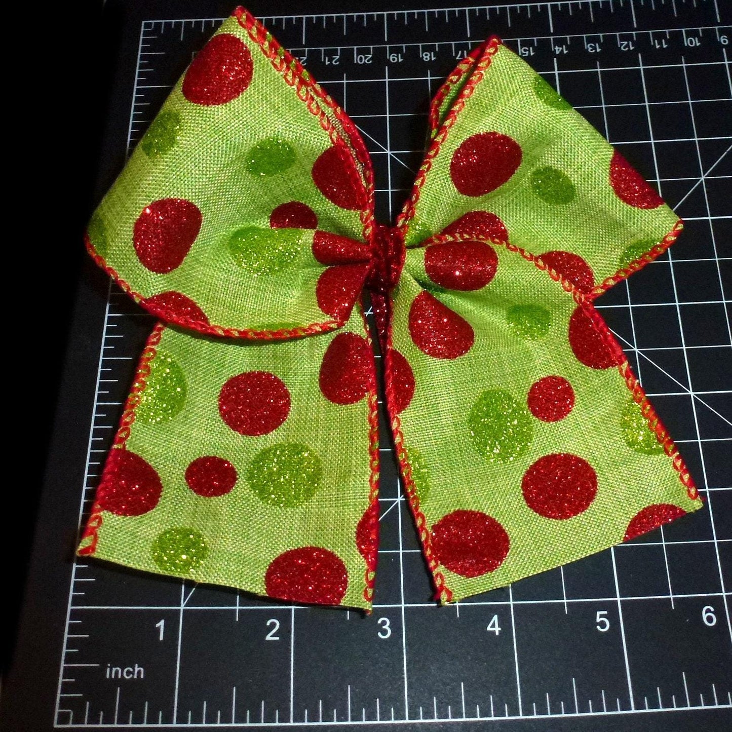 Puppy bows ~ dog collar slide bow christmas red green dot swirls accessory