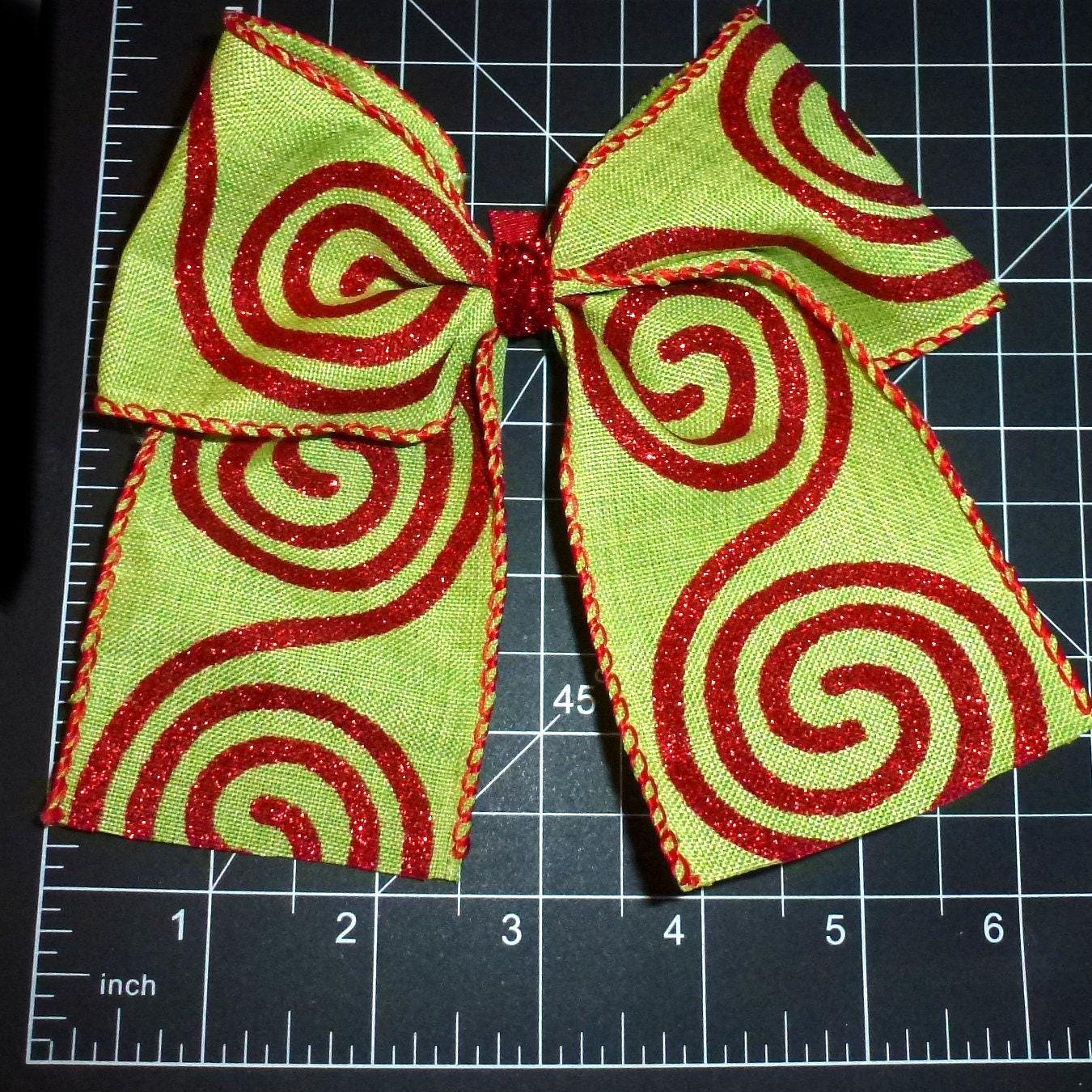 Puppy bows ~ dog collar slide bow christmas red green dot swirls accessory