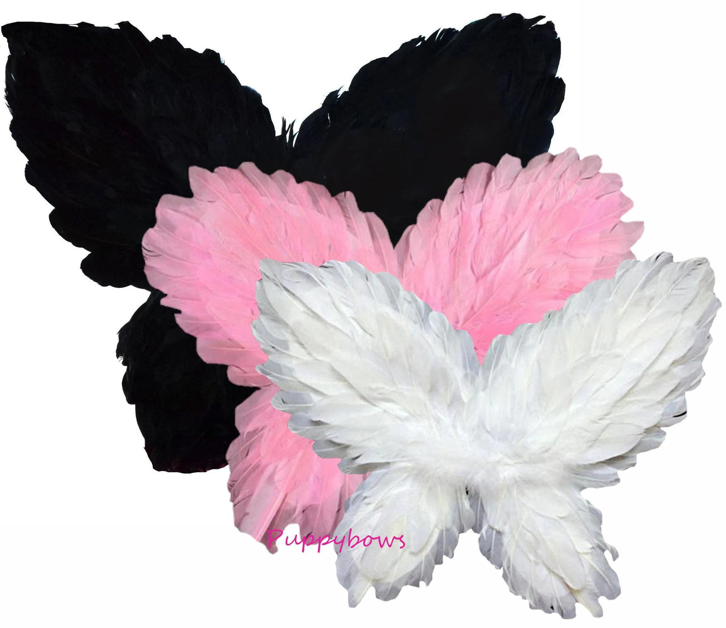 Halloween fluffy butterfly wings for dogs black white pink dog costume feather