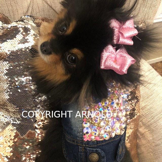 Puppy bows ~ valentine's day red heart party puffs dog grooming bows