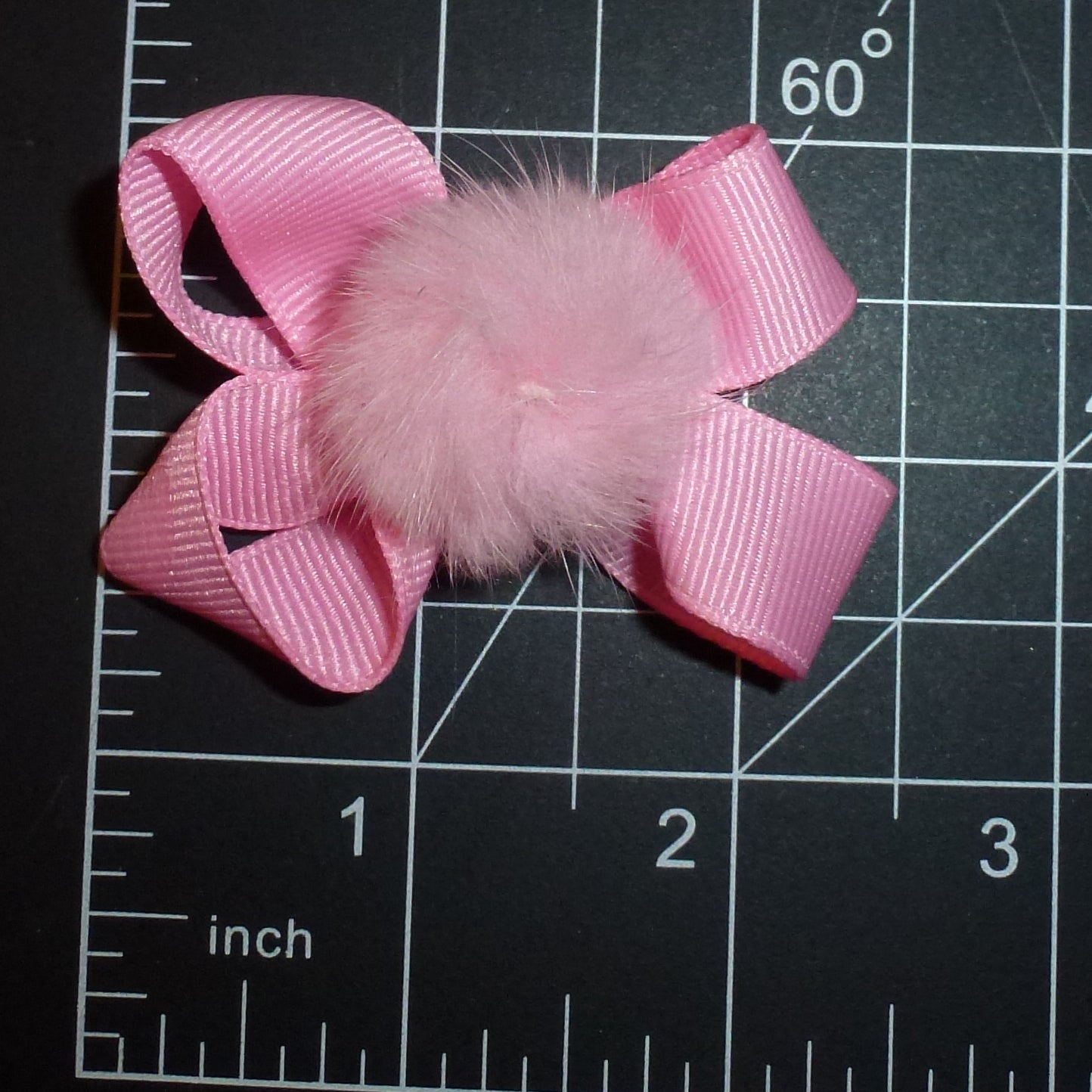 Puppy Bows twisty dog hair bow with fur puff bands or barrette