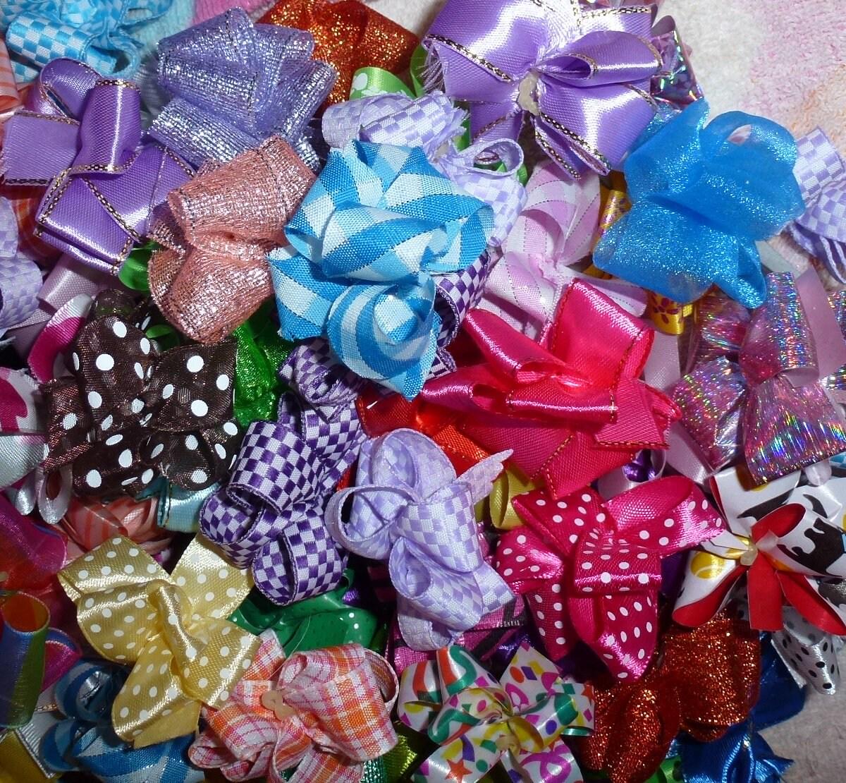 Puppy bows ~ party puffs loop dog grooming bows all colors loopy bow