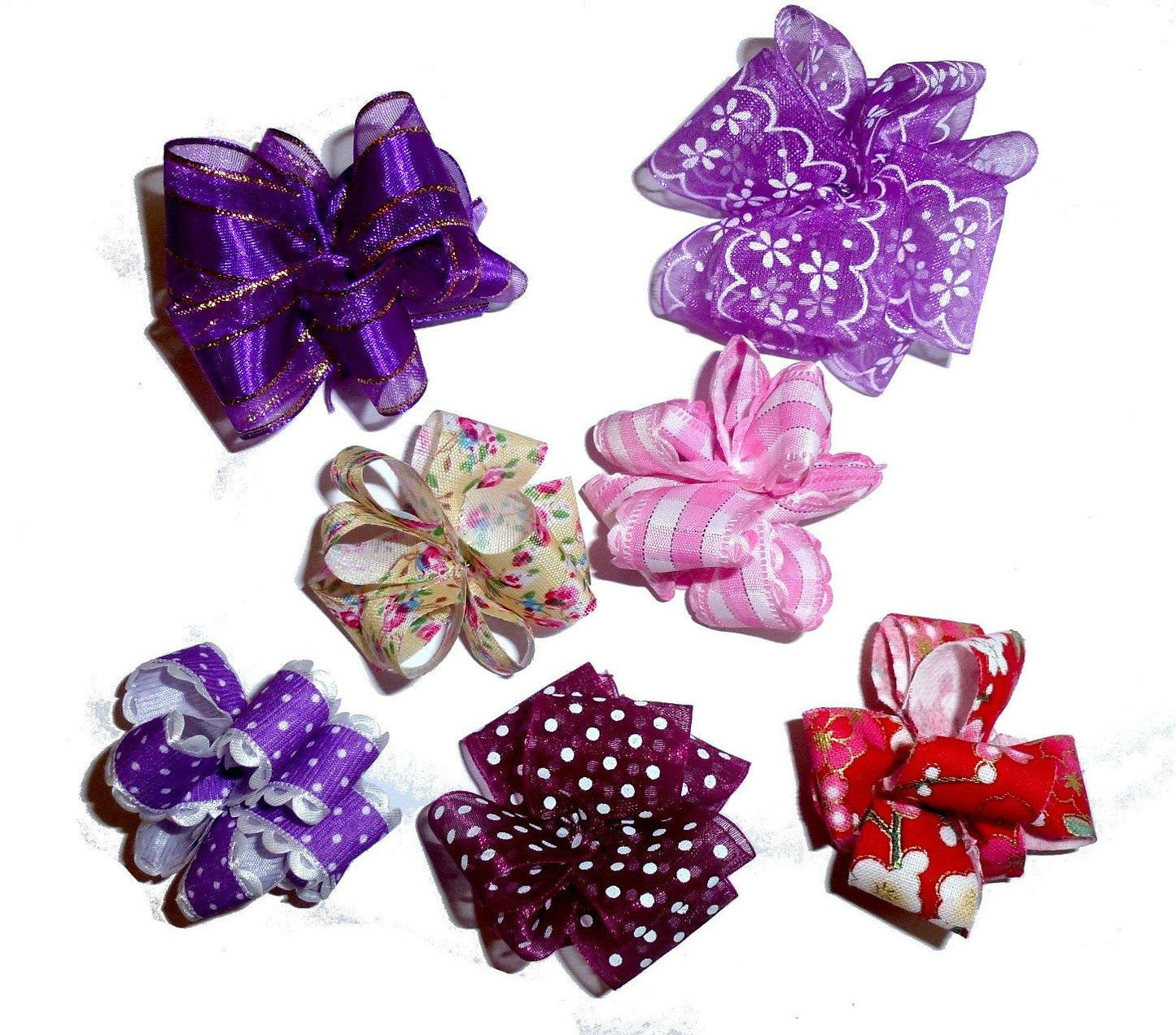 Puppy bows ~ party puffs loop dog grooming bows all colors loopy bow