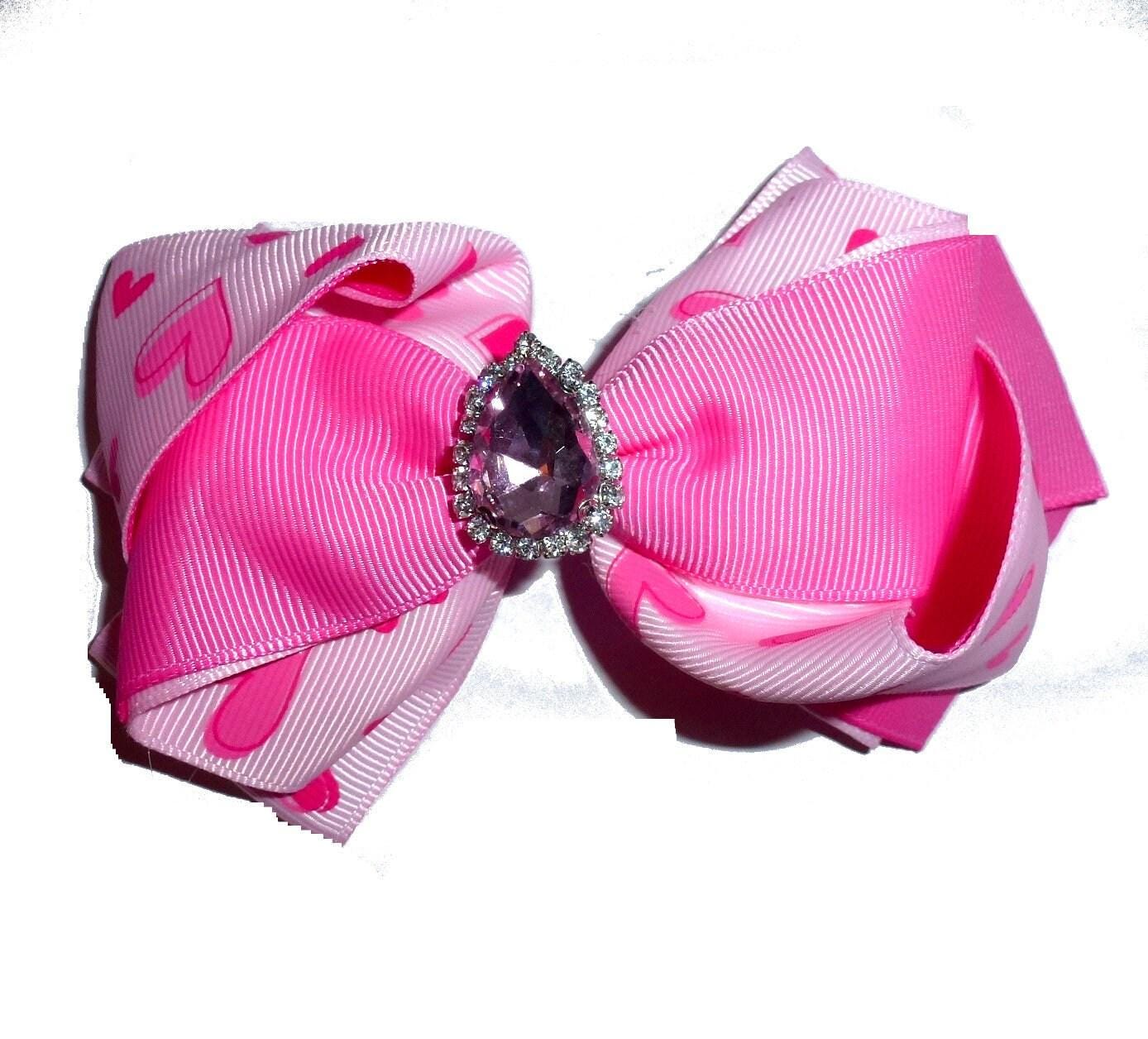 Puppy bows ~ big bling center wavy red/gold dog collar slide bow valentine's day accessory (dc25)