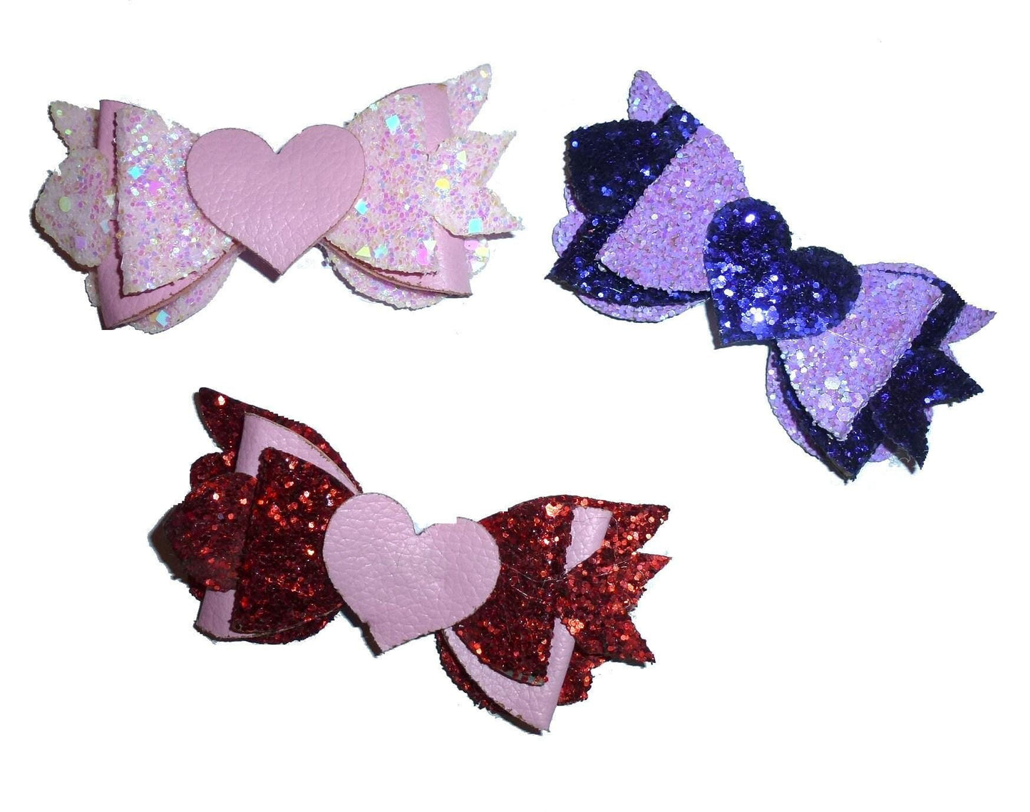 Puppy bows ~ cupid's arrow glitter heart hair bow or dog collar slide bow valentine's day accessory (dc8)