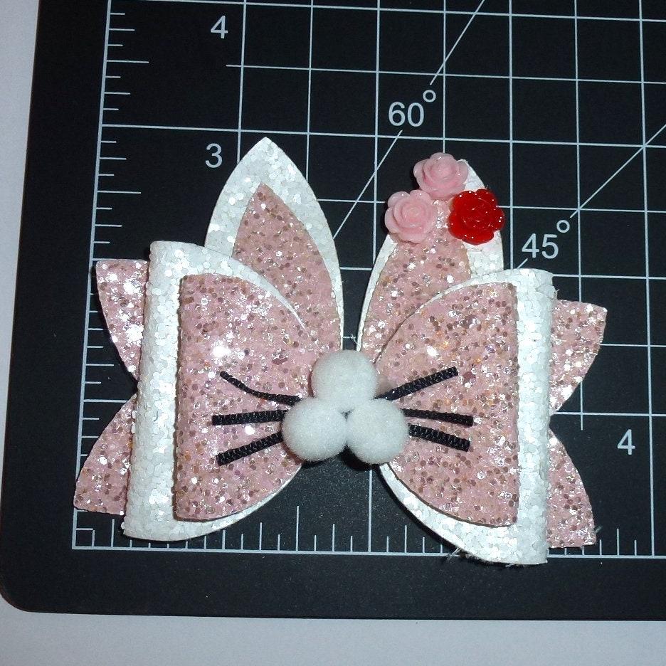 Easter bunny rabbit fluffy nose whiskers dog collar slide accessory hair bows barrettes or bands (fb154)