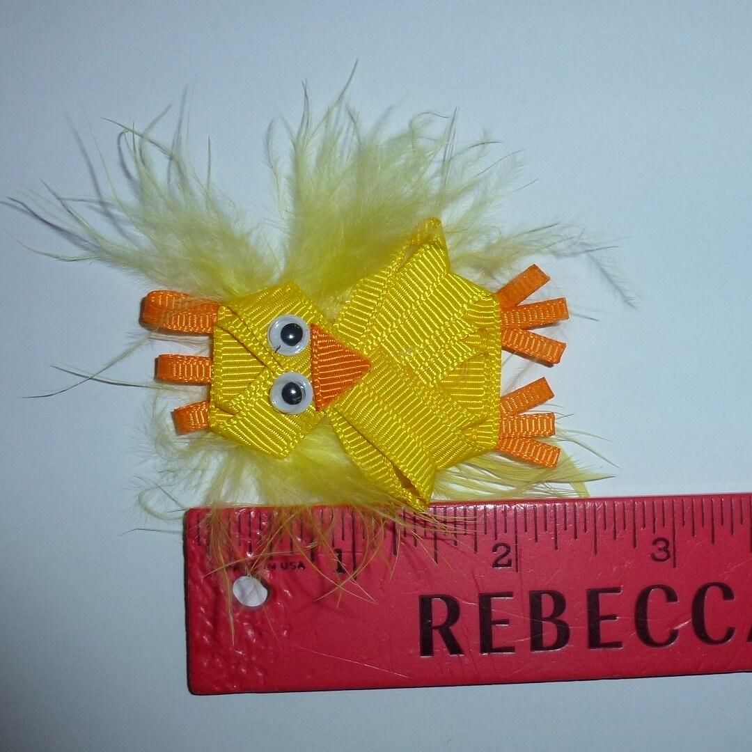 Puppy bows ~ easter feather fuzzy chick dog collar slide accessory attachment hair barrette (fb82b)