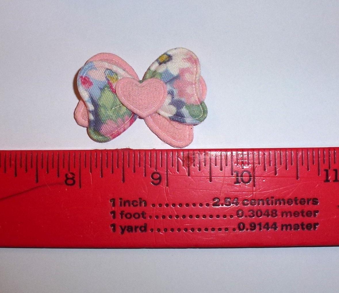 Puppy bows 12pcs pink floral heart dog grooming bow with latex bands
