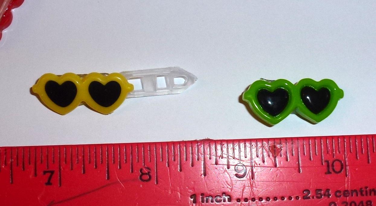 Puppy bows 25/50 pcs small heart sunglasses barrette clip dog grooming bow