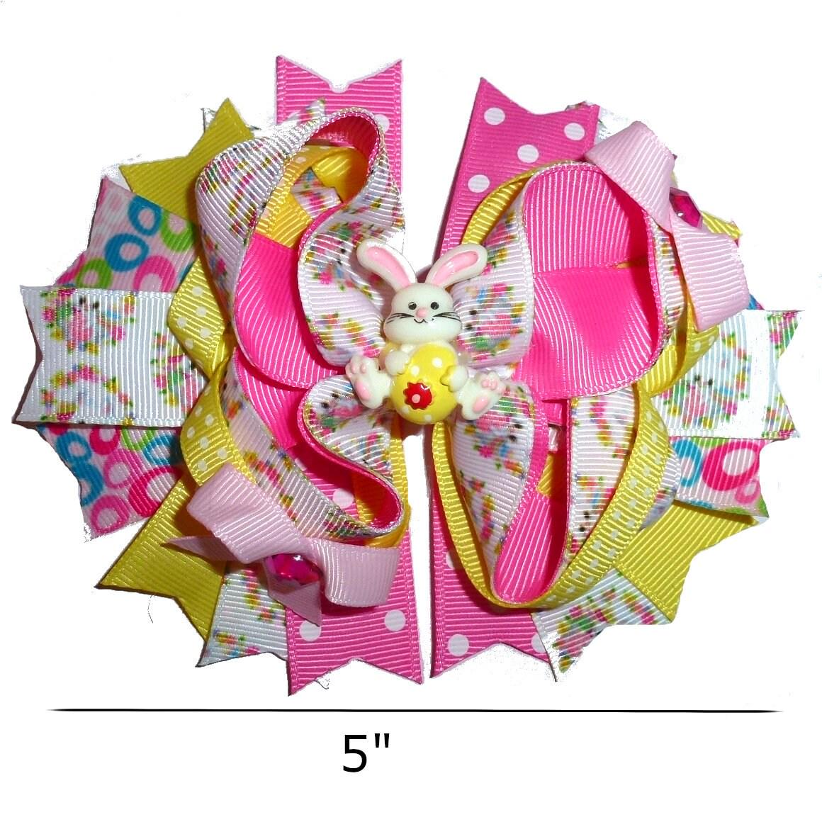 Puppy bows ~ easter wreath bunny egg dog collar slide flower barrette hair accessory ~usa seller (dc34)