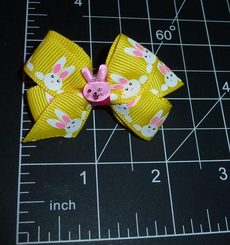 Puppy bows fun easter hand crafted bunny rabbit dog bow pet hair bow (fb2g)
